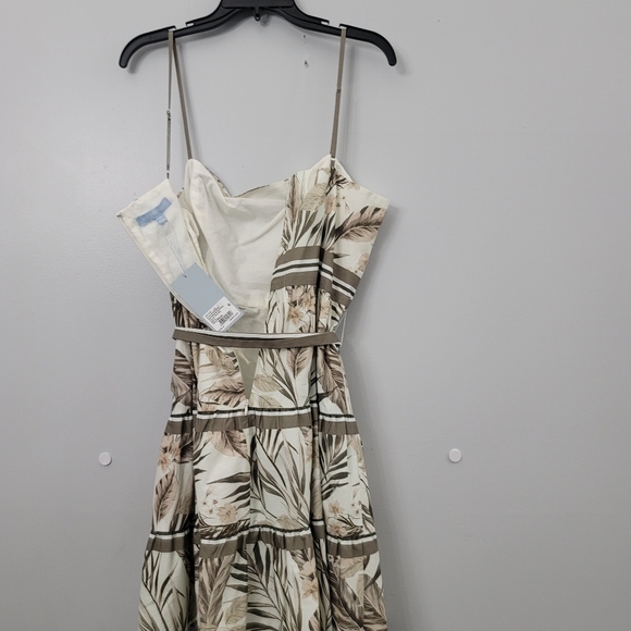 Antonio Melani Marlee Tropical Print Square Neck Tie Waist Tiered Dress - Picture 10 of 12